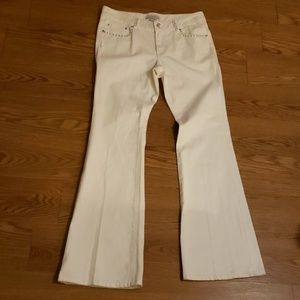 Y2K White Cotton Studded Jeans